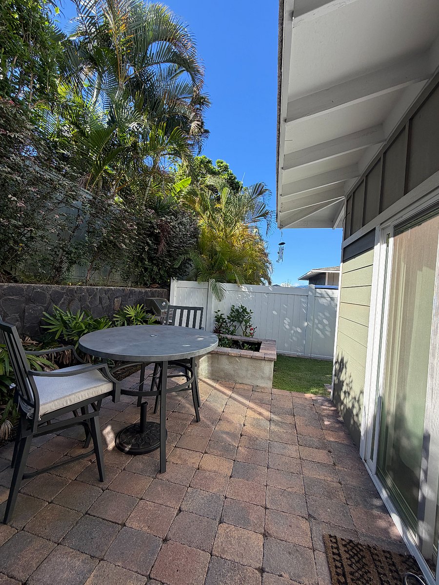 backyard with pond