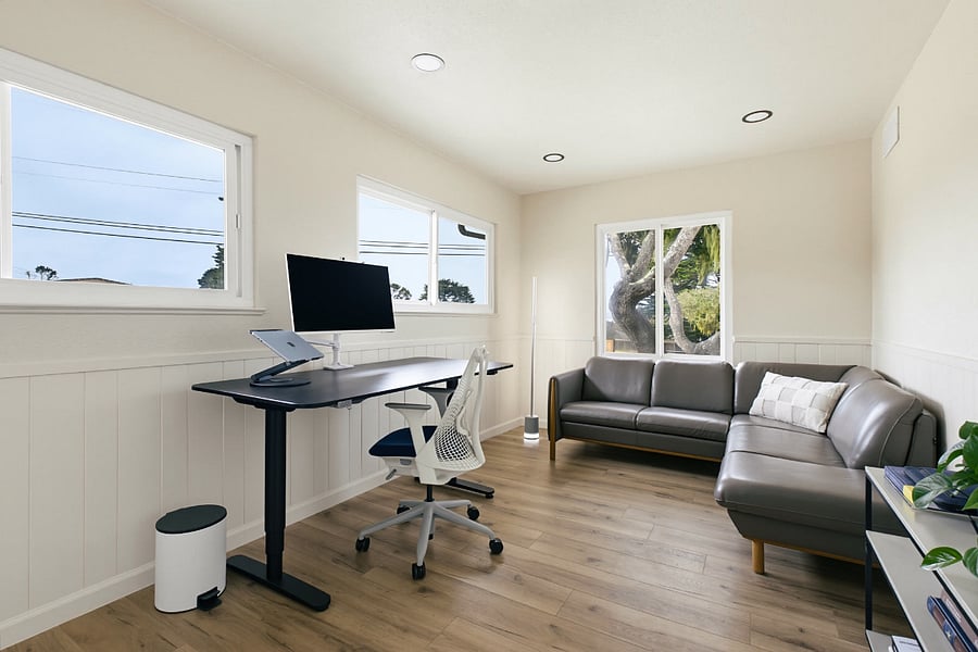 Private ocean-view office with standing desk (Pic 1)