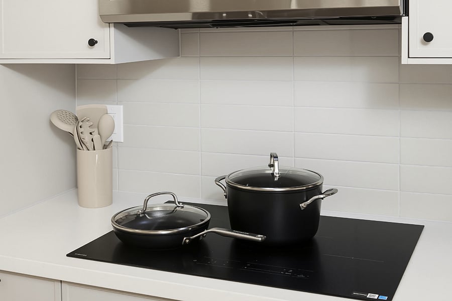 Brand-new modern kitchen with electric cooktop (Pic 4)