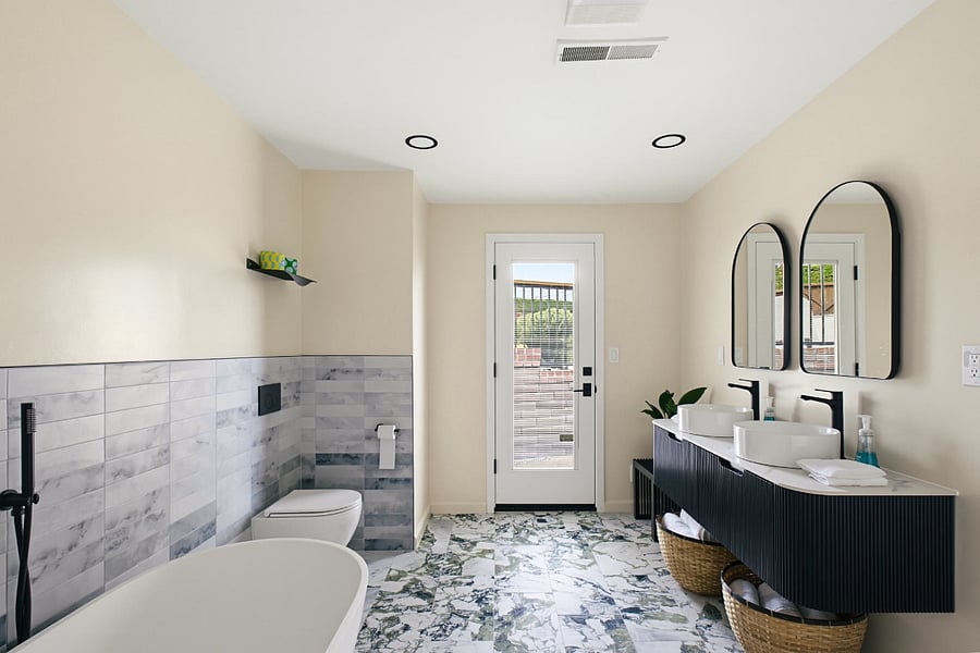 Brand-new primary bathroom with private terrace access (Pic 2)