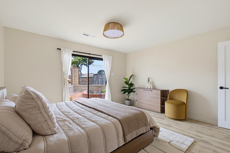 Primary bedroom with private terrace view (Pic 2)
