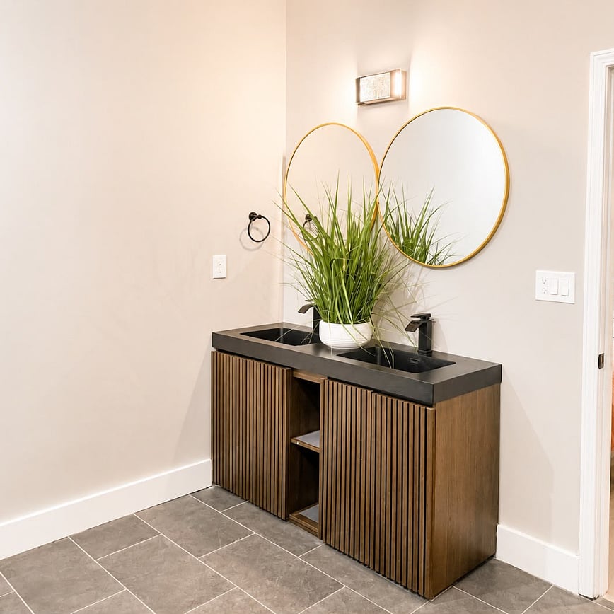Double vanity means no waiting your turn during the morning rush.