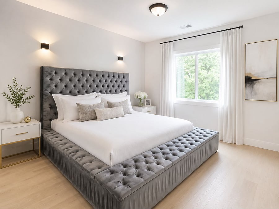 Soft, hotel-style linens and a spacious bed made for those who need a place to rest with comfort and quality.