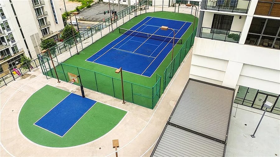 Private sports court available for residents and guests.