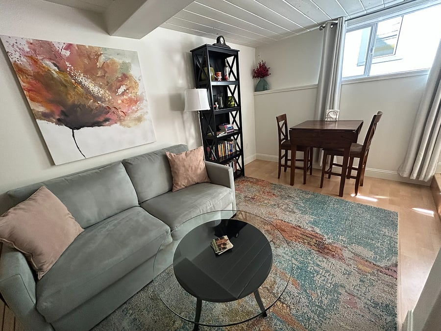 Living room and dining area