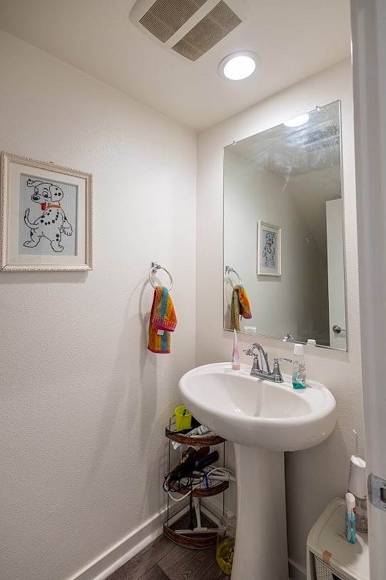 shared downstair half bath