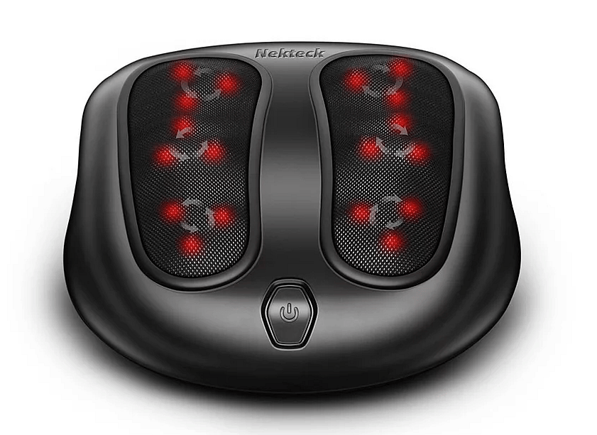 Nekteck Foot Massager With Heat
the perfect solution to relax your tense foot muscles and regulates blood flow! It has 6 massage heads with 18 rotating massager nodes for deep penetration of the muscles for a soothing and relaxing experience! Even better, it's built with a heating function that can be manually turned on