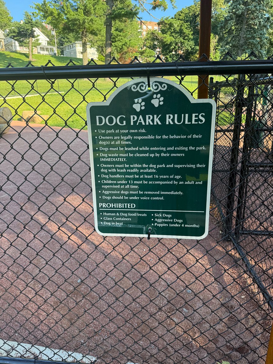 Dog park 1 block down the street 
