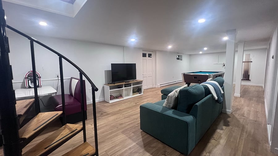 Basement view with stairs