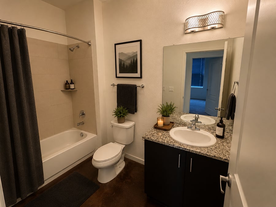 bathroom closest to bedroom 1
