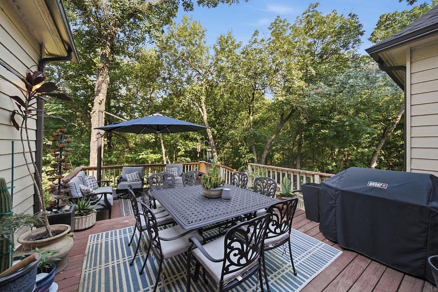 Backyard Deck with BBQ Pit
