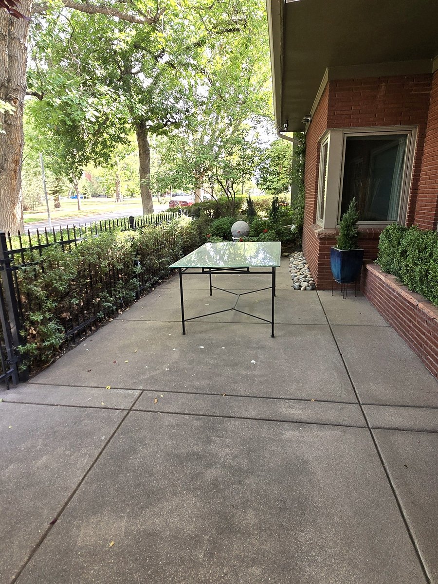 Large private patio, chairs included, overlooking the park, lots of available parking