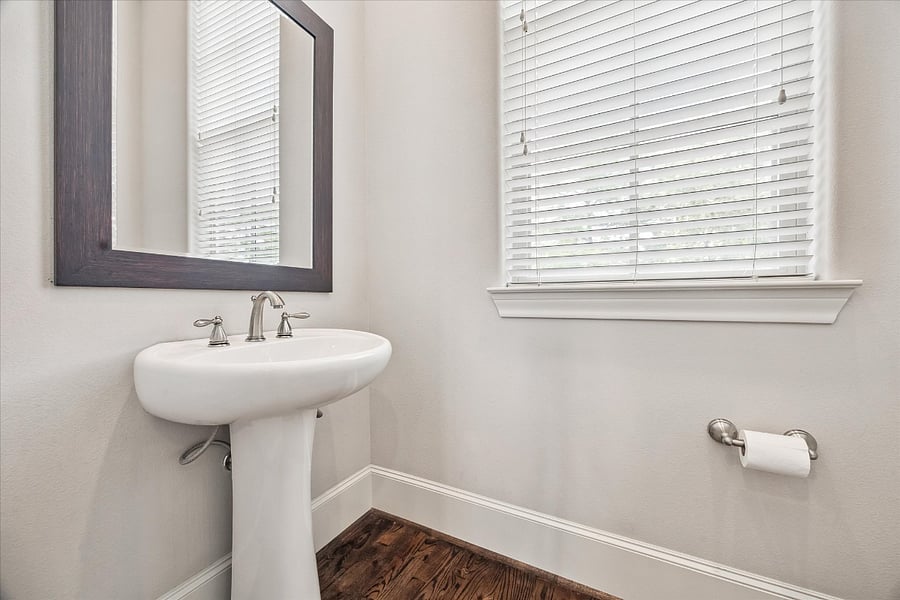 Powder bath located on second floor, living floor. 