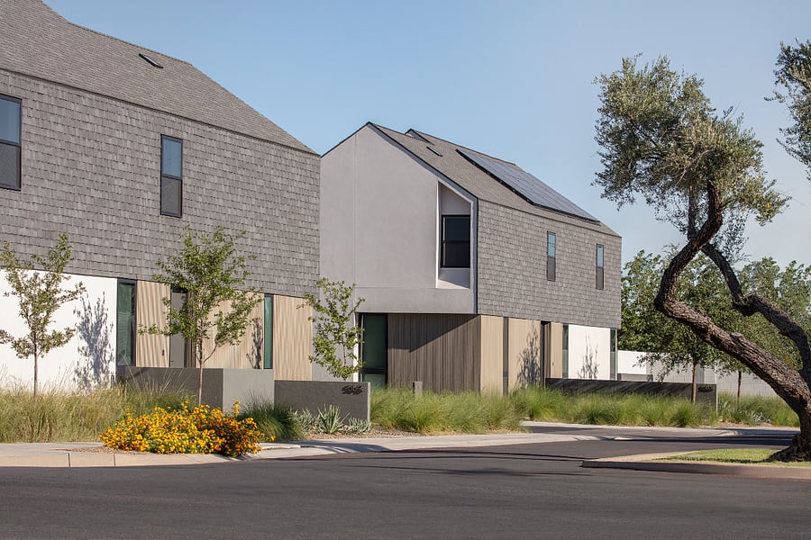Street Presence / Mature Landscape: Modern architecture softened by mature desert landscaping creates a refined residential setting between North Central Phoenix, the Biltmore, and Arcadia