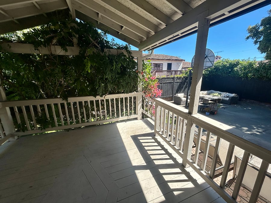 Large patio with cover. Very private.