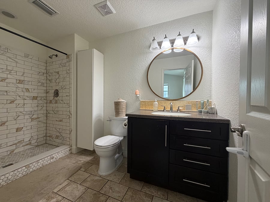 Bathroom attached to master bedroom 