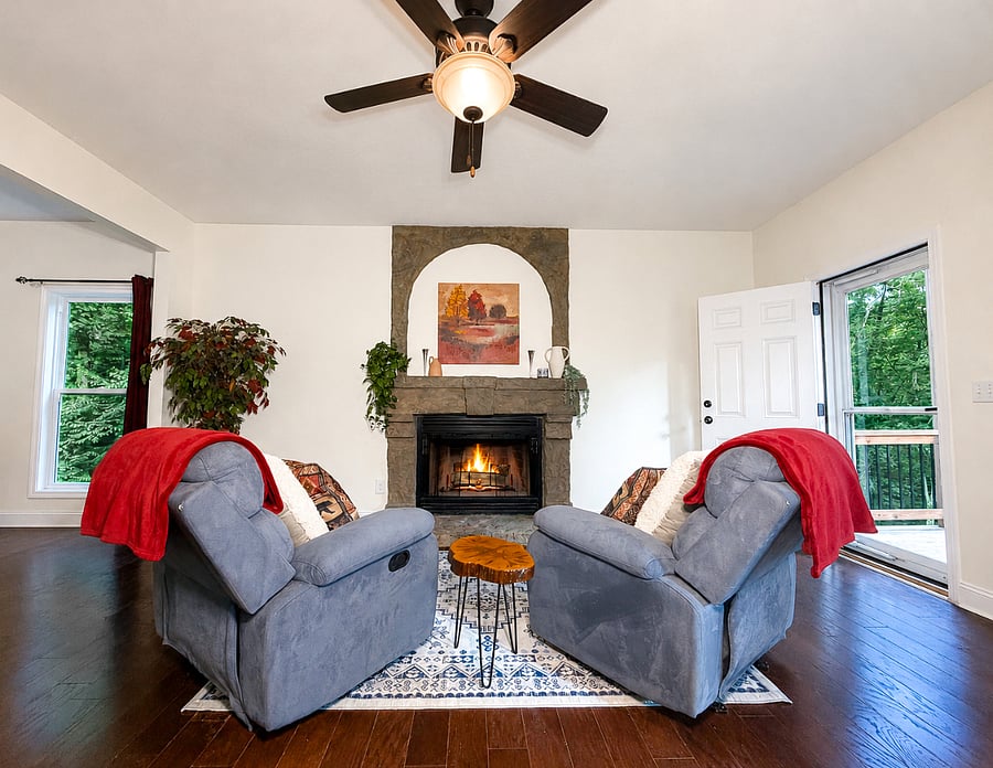 Living Room (Fireplace & Lounge) - leads to back deck