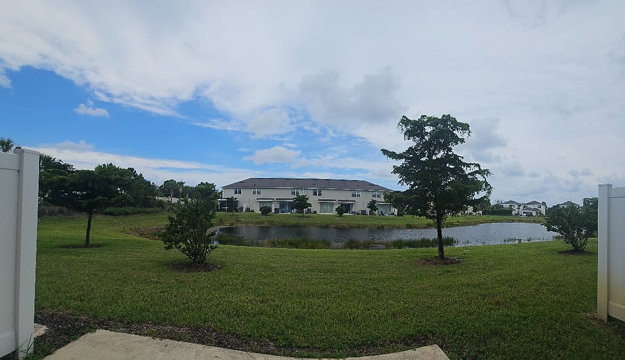 View of the pond from back patio