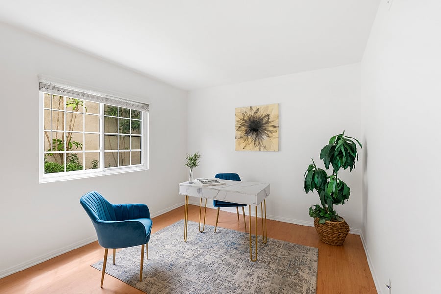 Downstairs 3rd room: Configurable to bedroom upon request or can be used as office (shown here)