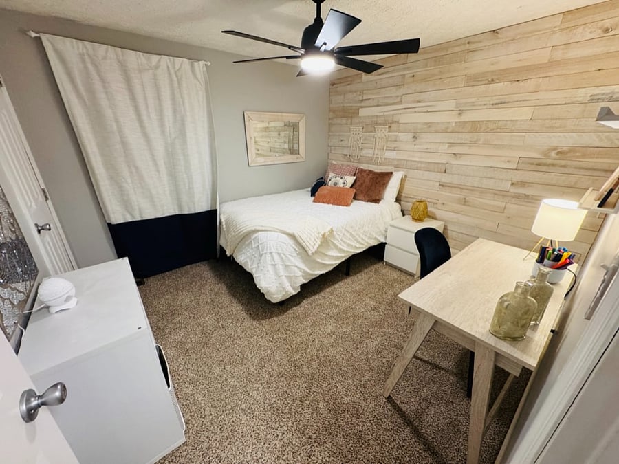 Bedroom 2 -Queen with Premium mattress & wall detail