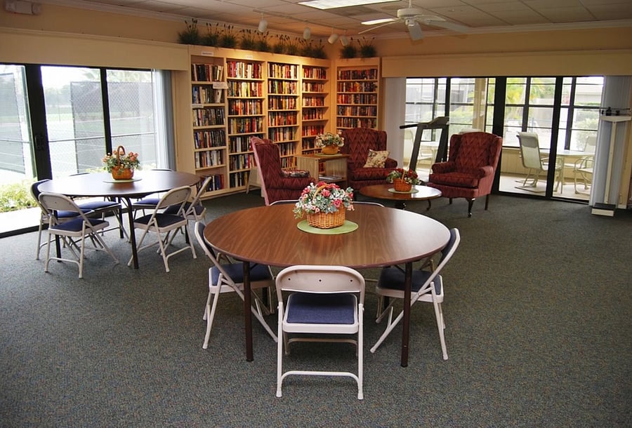 Part of the library and screen room