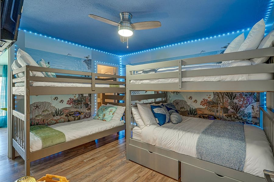 Bedroom 2 bunk room with 2 fulls and 2 twins