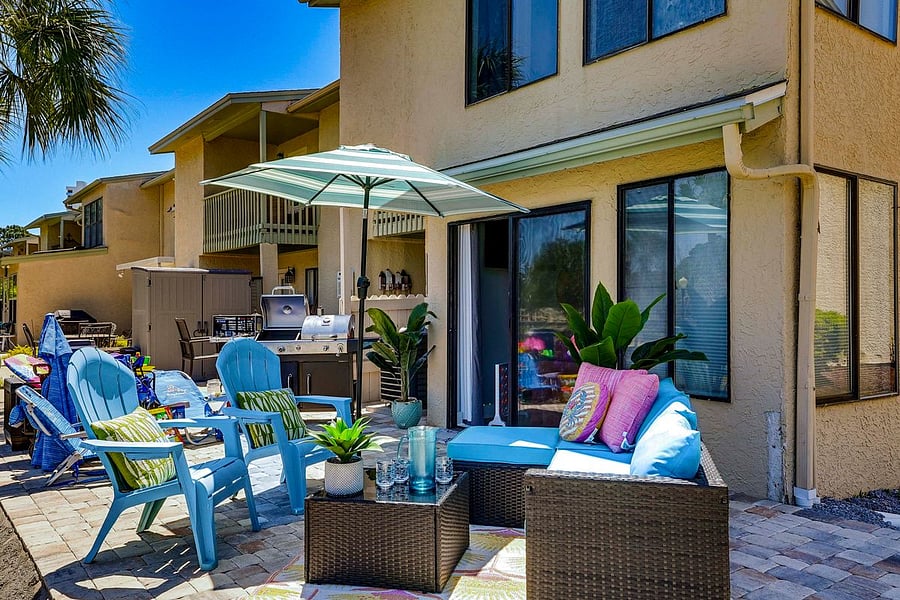 Back patio with barbeque grill