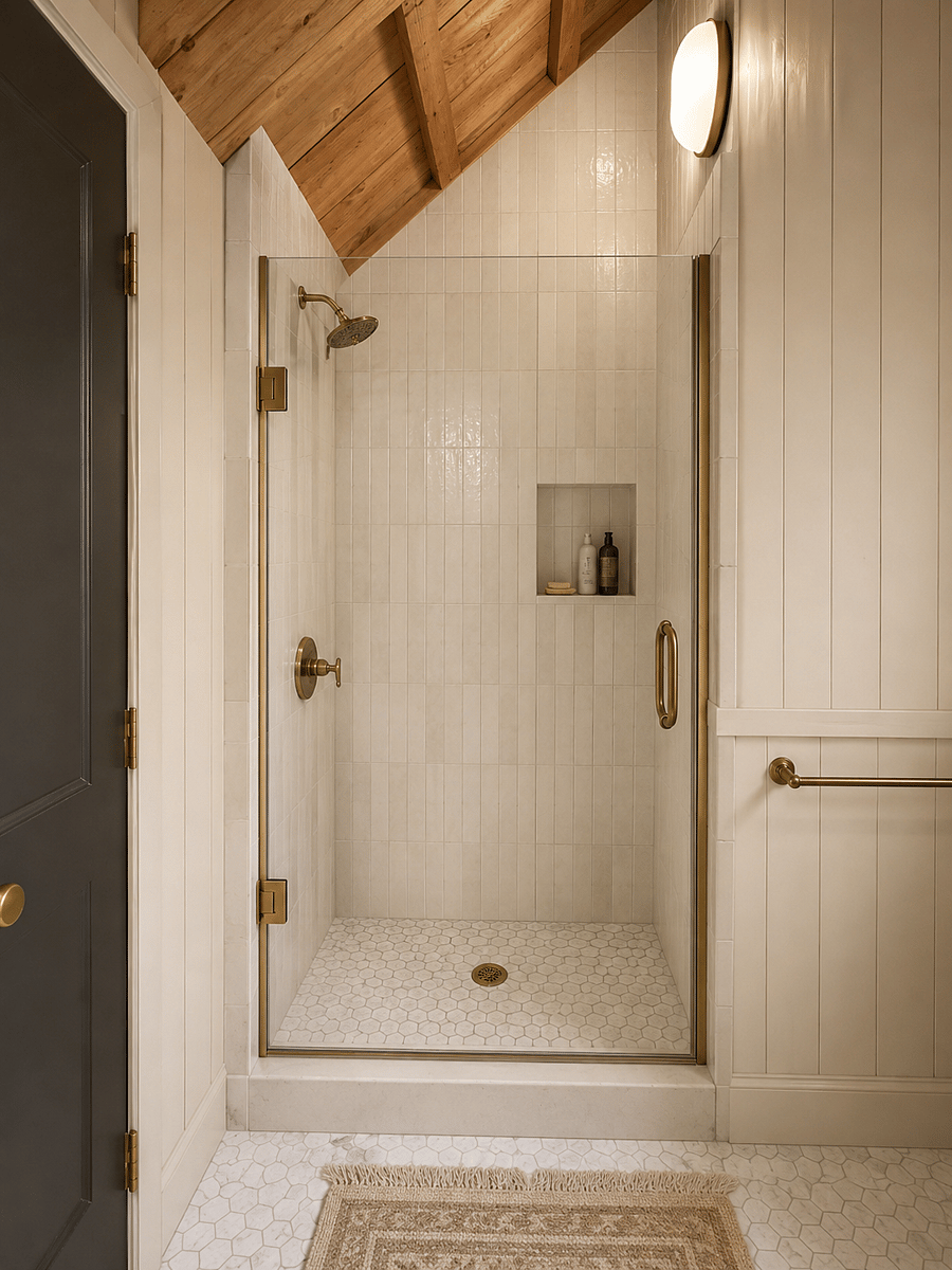 Full bath with walk in shower.
