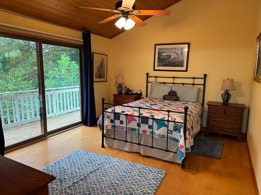 Master bedroom with deck