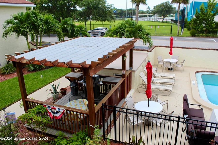 Covered grill area