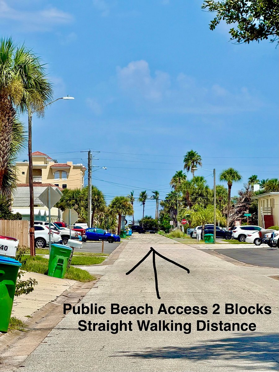View down street from condo - quiet beach with public access within 2 blocks!