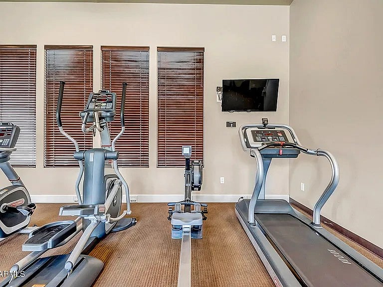 Gym on site, but also access to larger gym, pickleball courts, tennis courts at the Anthem Community Center
