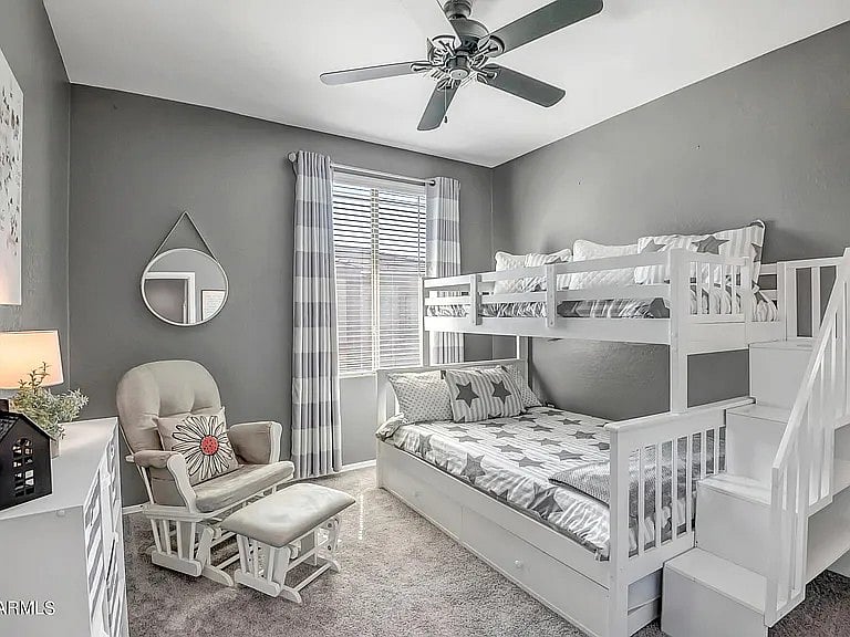 Bottom bunk bed is full-size mattress and also has a twin trundle bed underneath