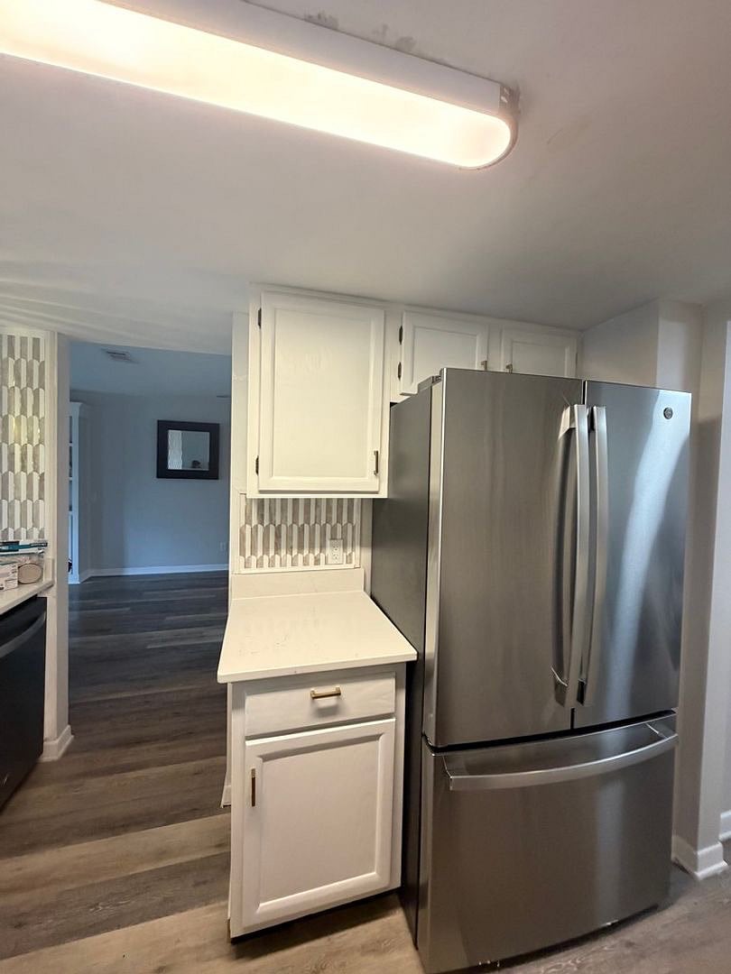 Kitchen with fridge