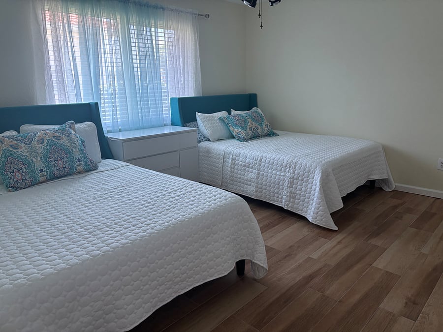 Bedroom with 2 Queen Beds and large closet