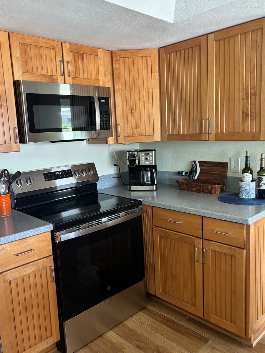Kitchen with new electric stove