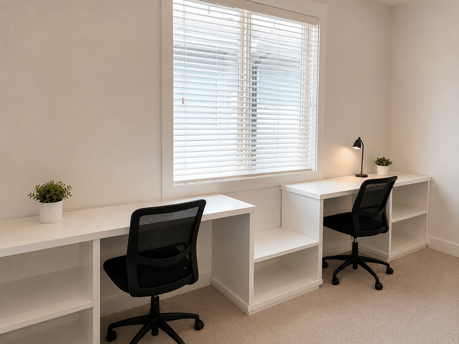 Built in workspace on second level. Private .