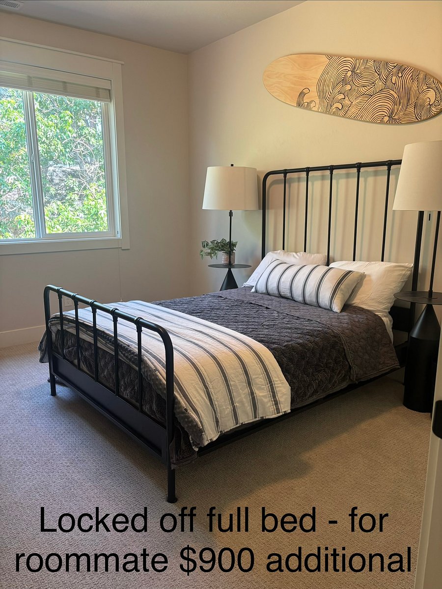 Locked off full bedroom on second floor. Available for your female traveling companion to share upper level for additional $900/month