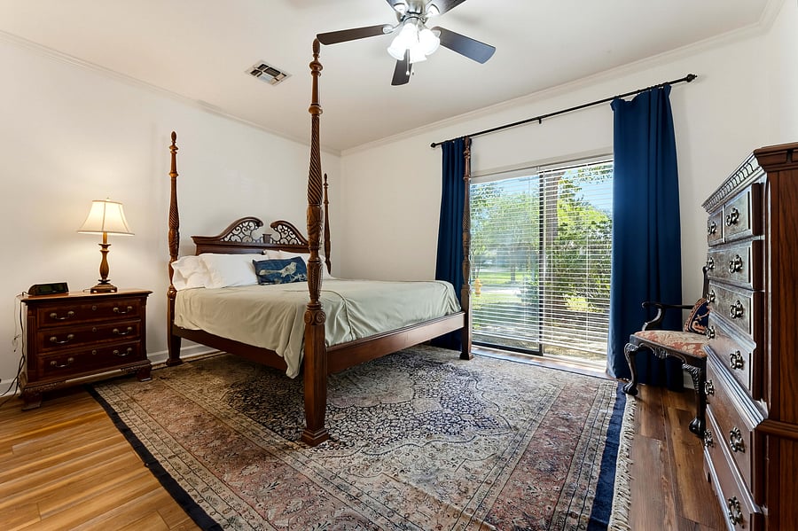 Downstairs bedroom with private bath, large walk in closet. Beautifully furnished!