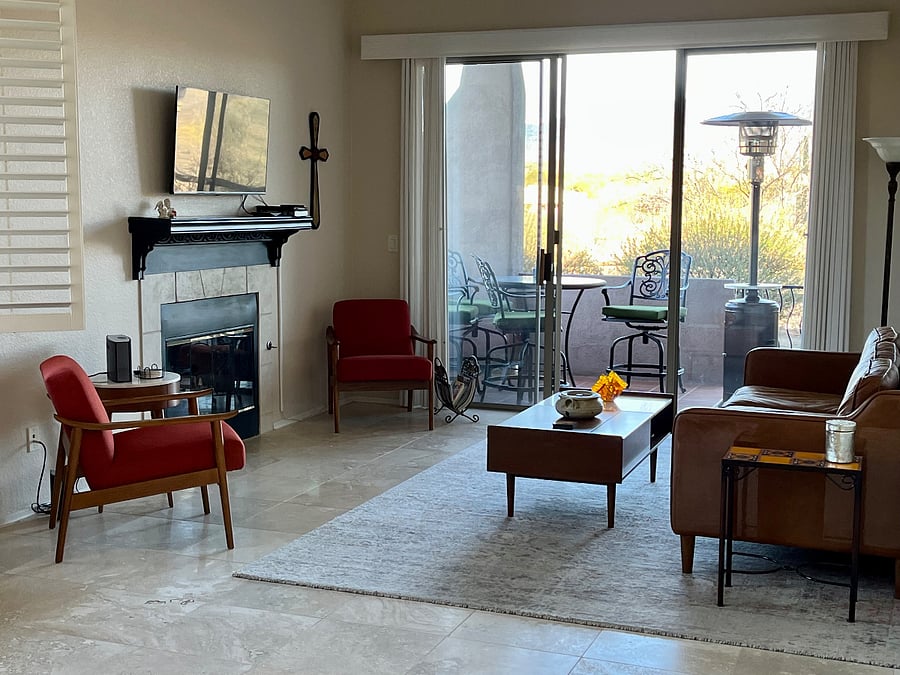 Living area attached to walk out patio.