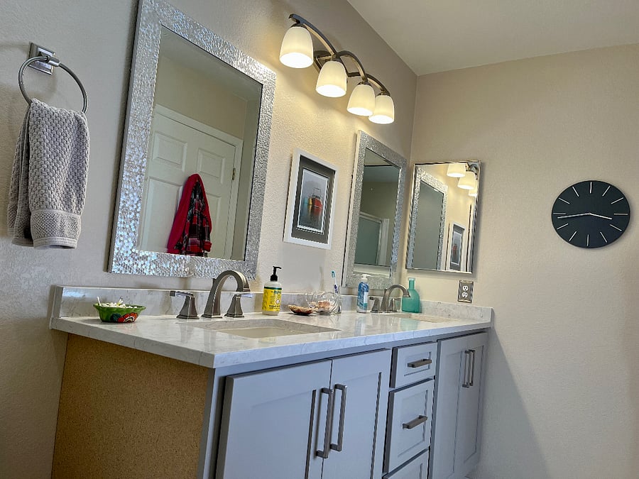 Primary bathroom with rain shower.