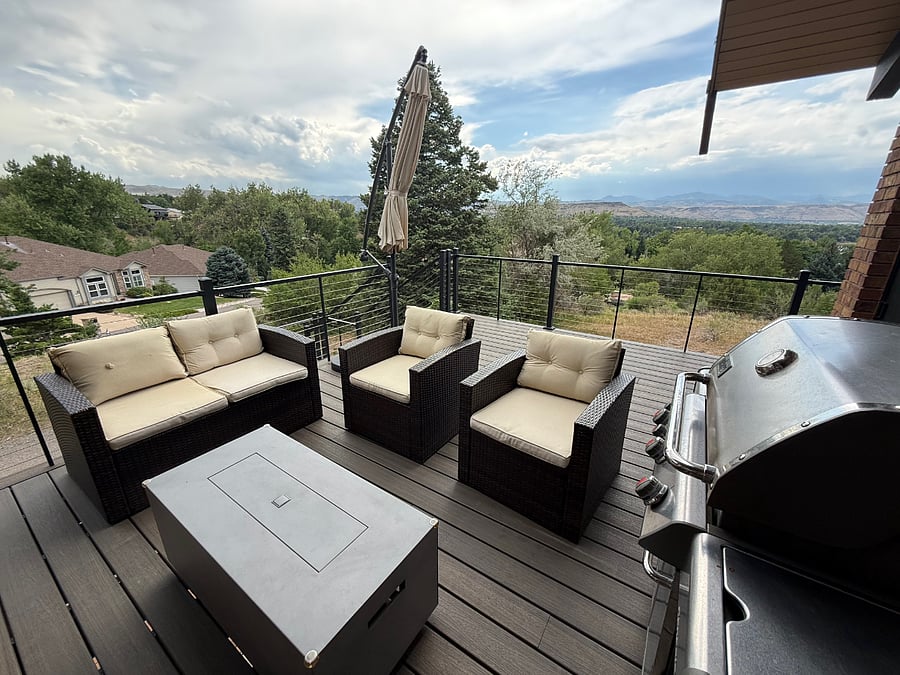 Deck off Main Level Living Room provides ample space to enjoy the view, grill, and entertain guests.