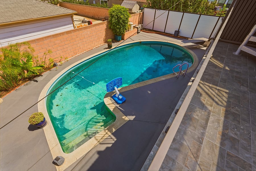 view of pool from rooftop deck