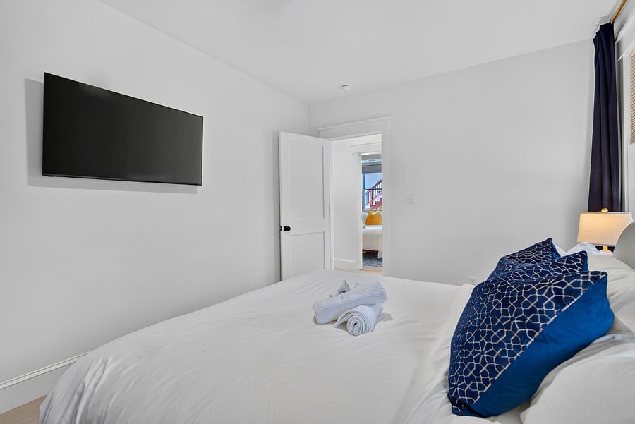 King Size Bed with TV in Room