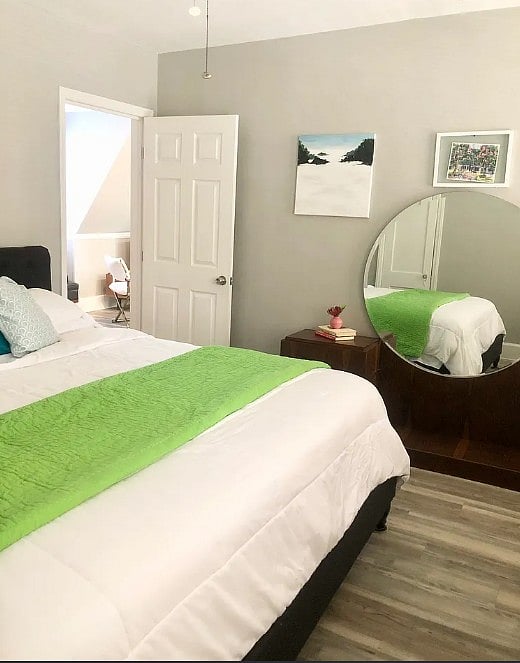 King sized bed.