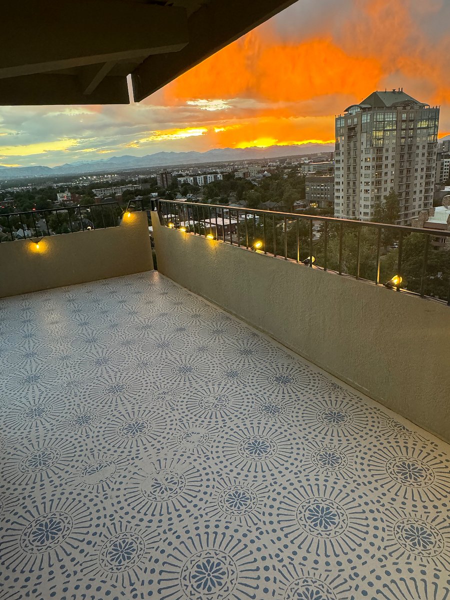 Main L shaped balconys hand painted floor