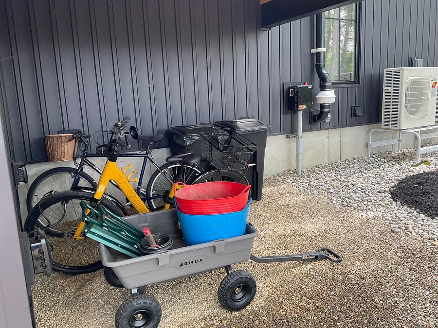 Lockable, covered bike storage