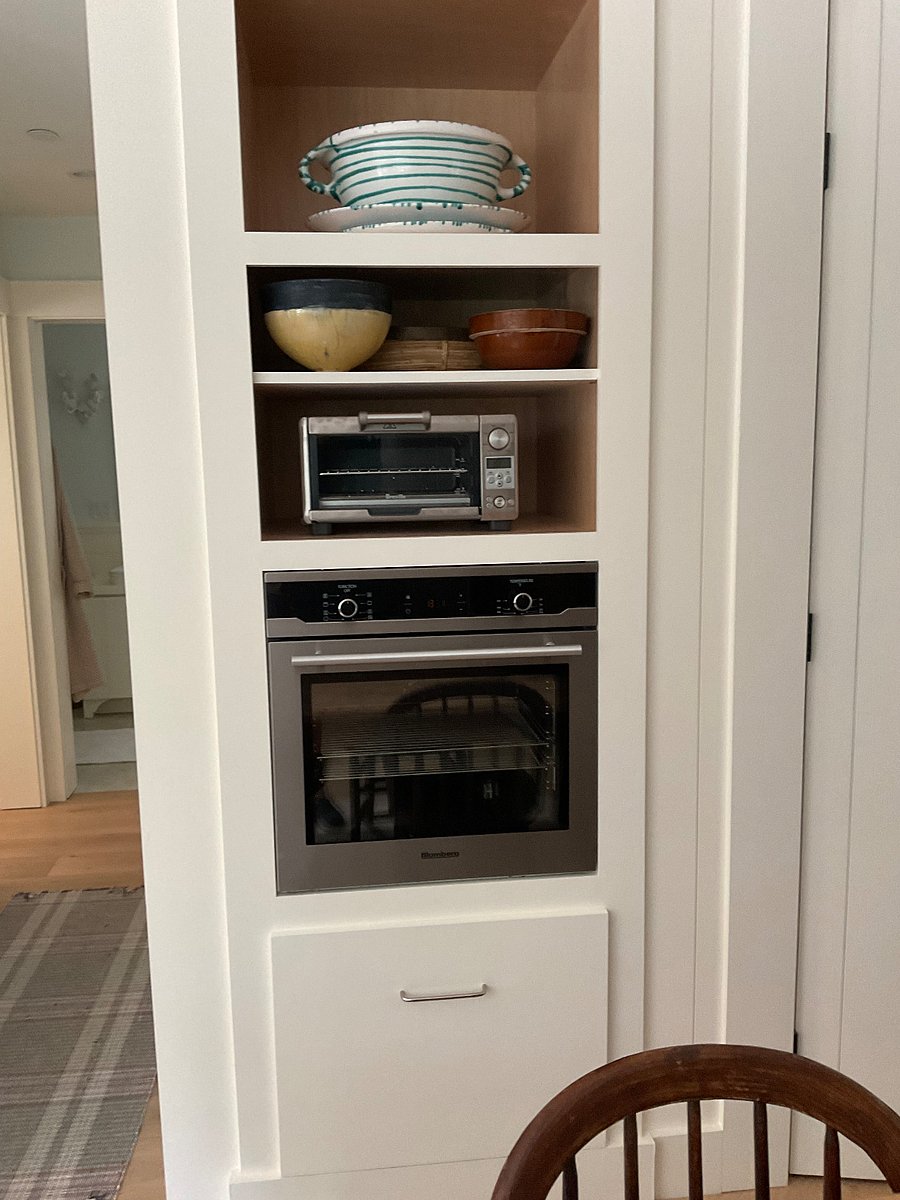 Wall oven and toaster oven.
