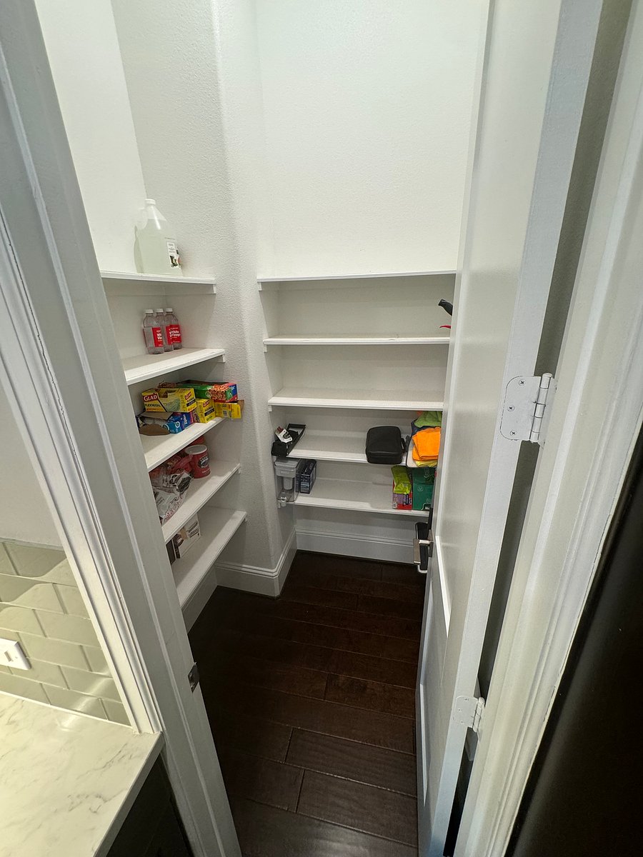 Spacious walk-in pantry