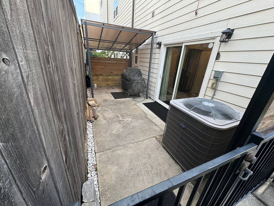 Back patio with gas grill